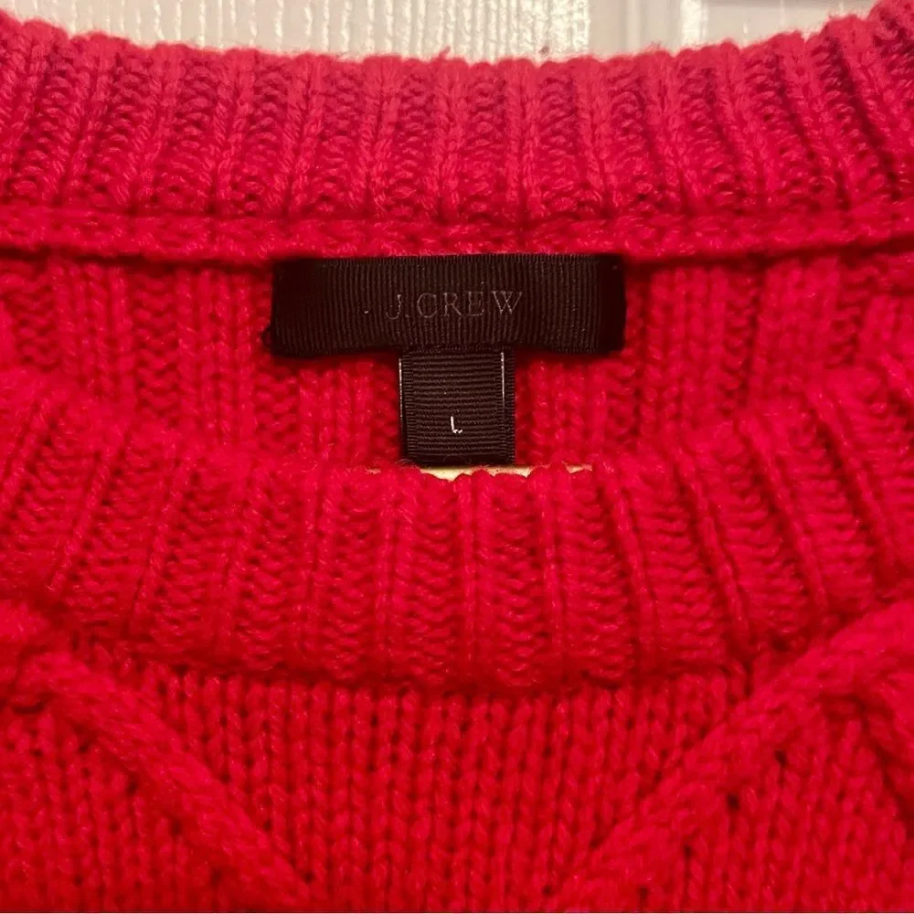 J. Crew Hawthorne Cable Knit Pom-Pom 100% Wool Sweater